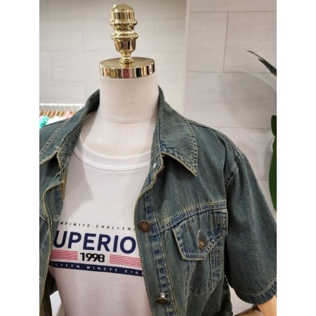 찡포인트 데님 청남방