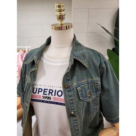 찡포인트 데님 청남방