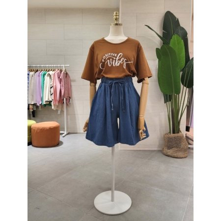 허리끈 치마 반바지