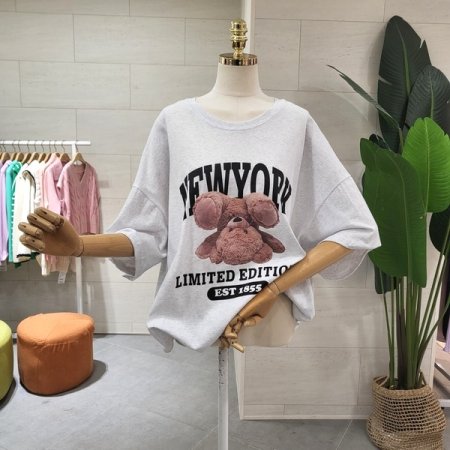 루즈핏 반전곰돌이 반팔티셔츠