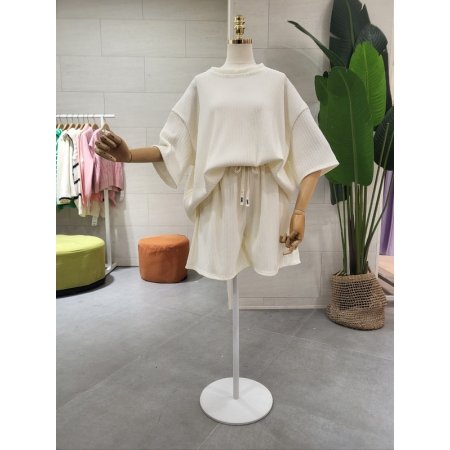 루즈핏 플리츠 반바지 세트