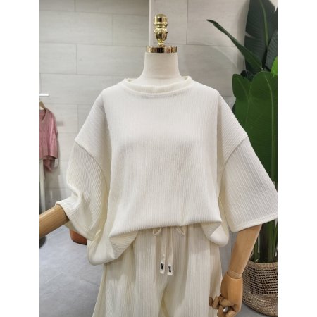 루즈핏 플리츠 반바지 세트