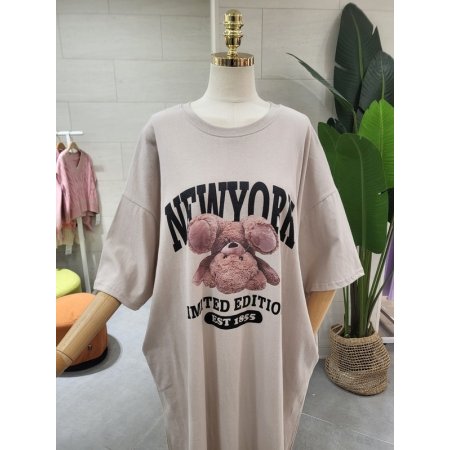 루즈핏 반전곰돌이 면원피스