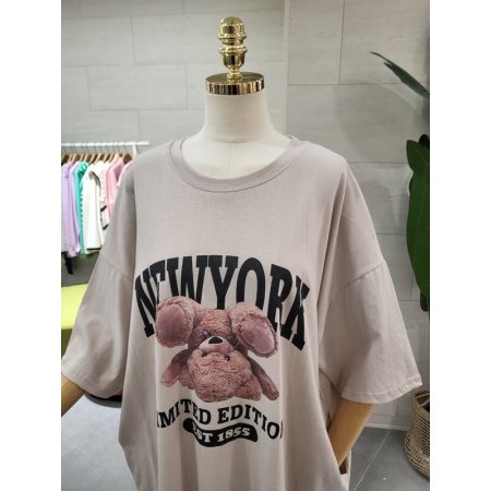 루즈핏 반전곰돌이 면원피스