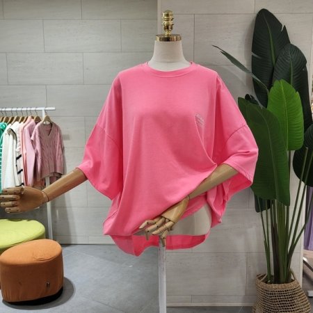 루즈핏 백 써클베어 티셔츠