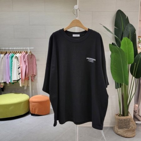 루즈핏 백 써클베어 티셔츠