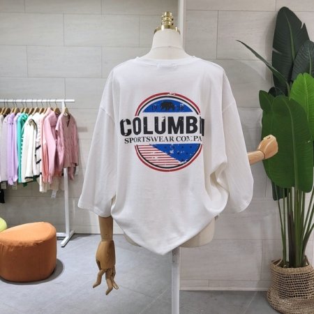 루즈핏 콜롬비 라운드티셔츠