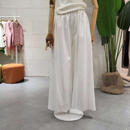 코튼 워싱 밴드통팬츠