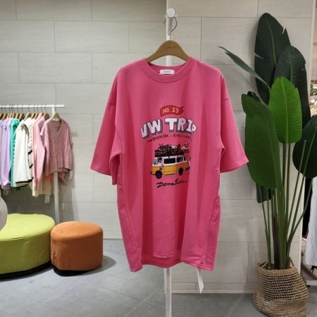 루즈핏 트릴 프린팅 티셔츠