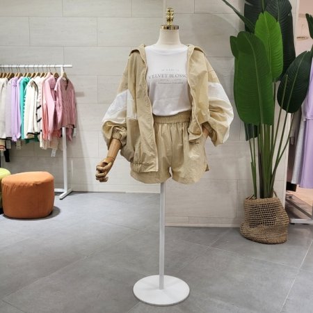 바스락 집업 점퍼 반바지세트