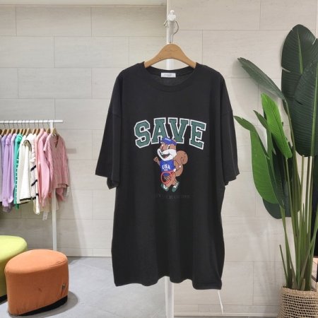 라켓 다람쥐 반팔 롱티셔츠