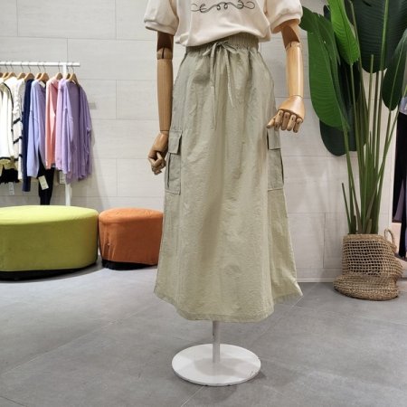 바스락 뒷트임 카고 스커트