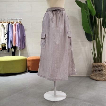 바스락 뒷트임 카고 스커트