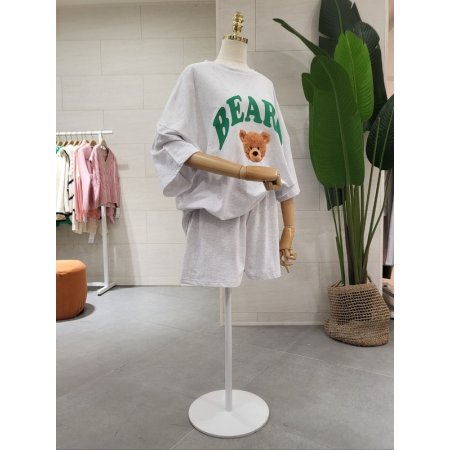 루즈핏 베어클럽 반바지 세트