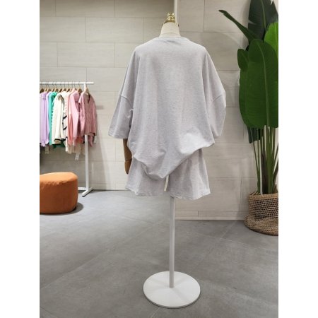 루즈핏 베어클럽 반바지 세트