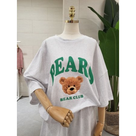 루즈핏 베어클럽 반바지 세트