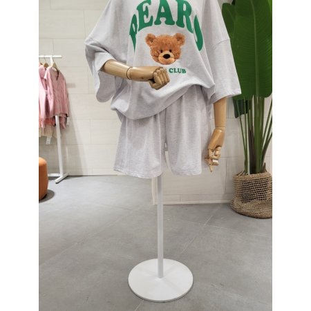 루즈핏 베어클럽 반바지 세트