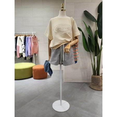 탄탄 파리자수 컬러맨투맨