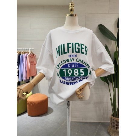 루즈핏 데님 카우스 반팔티셔츠