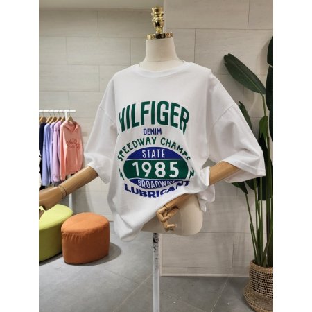 루즈핏 데님 카우스 반팔티셔츠