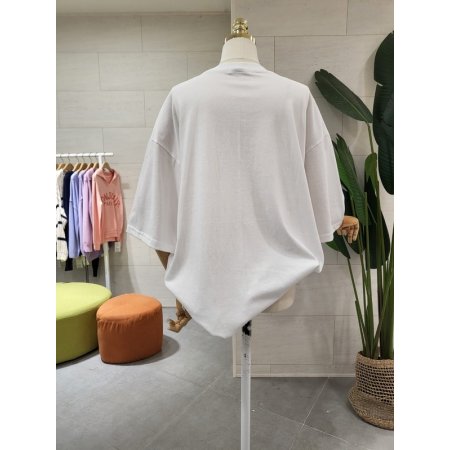 루즈핏 데님 카우스 반팔티셔츠