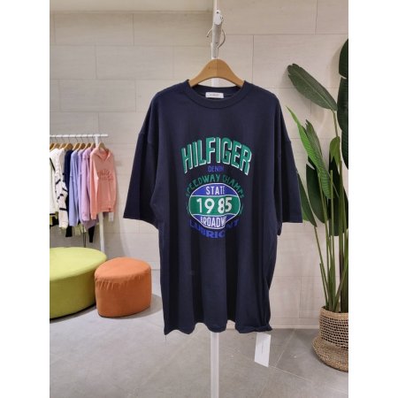 루즈핏 데님 카우스 반팔티셔츠