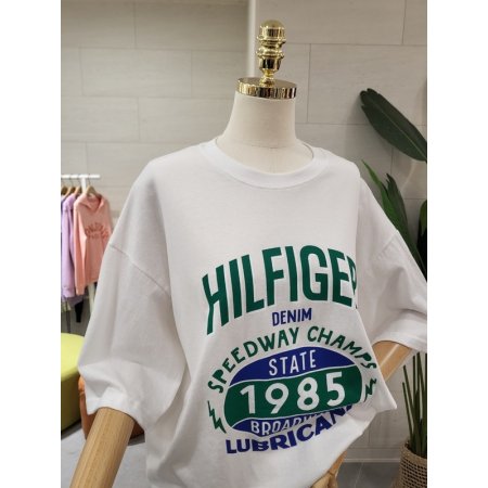 루즈핏 데님 카우스 반팔티셔츠