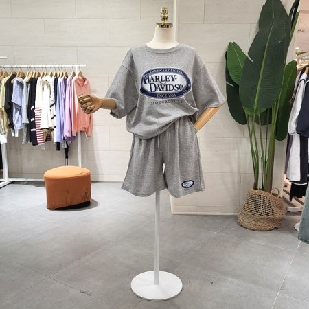 할리 프린팅 반바지세트