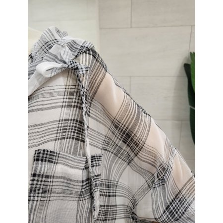 시스루 체크 후드남방