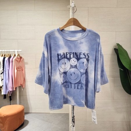 스마일 먹물 티셔츠