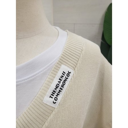 라벨 V니트 반바지세트