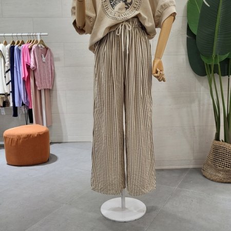 바스락 스트라이프 밴드팬츠