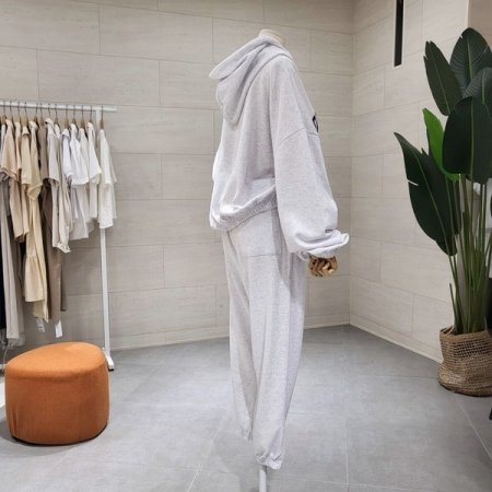 브루 레터링 후드 조거세트