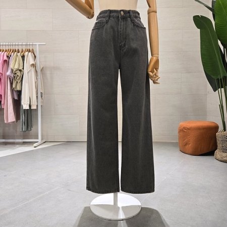 피그먼트 컬러 코튼 통팬츠