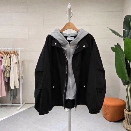 루즈핏 후드탈착 야상점퍼