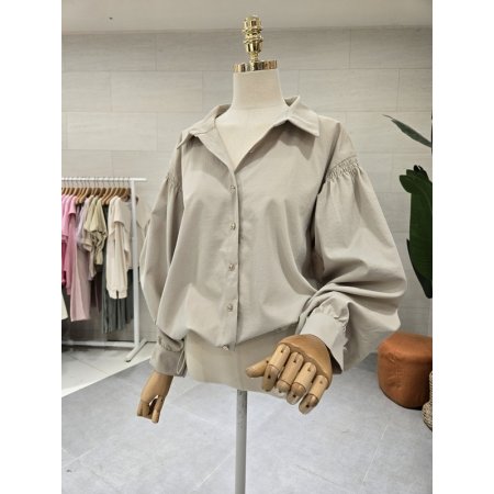 밑단스트링 볼륨소매 셔츠