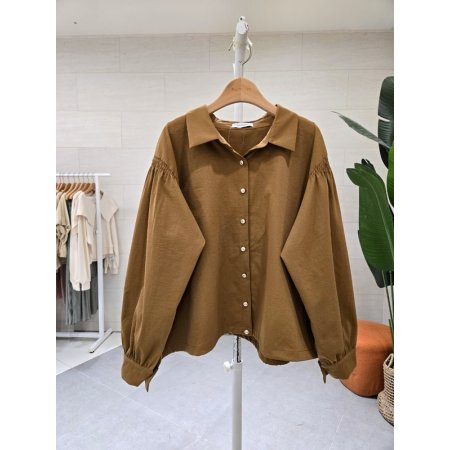 밑단스트링 볼륨소매 셔츠