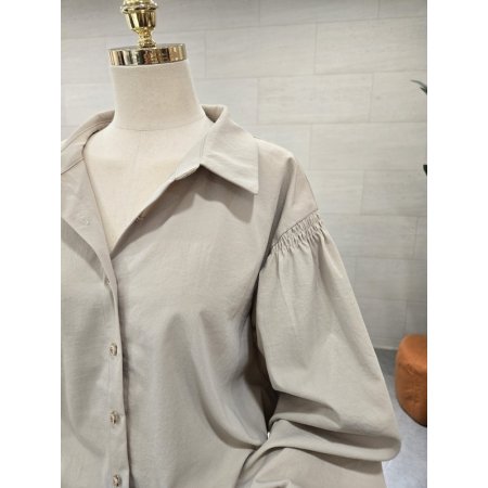 밑단스트링 볼륨소매 셔츠