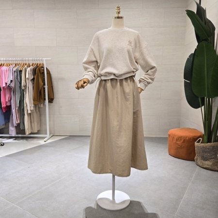 바스락스커트 맨투맨 스트링 원피스