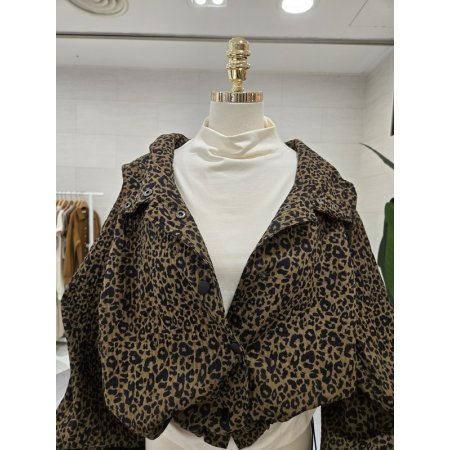 루즈핏 레오파드 후드점퍼