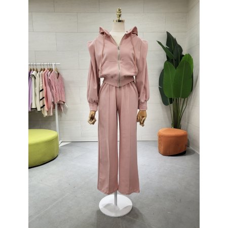 러블리 크롭집업 팬츠 세트