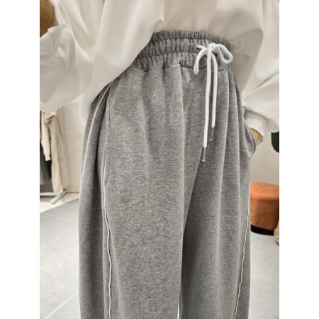 사이드 절개 삥줄 와이드팬츠