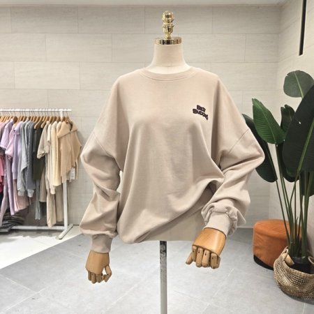 루즈핏 세서미 라운드맨투맨