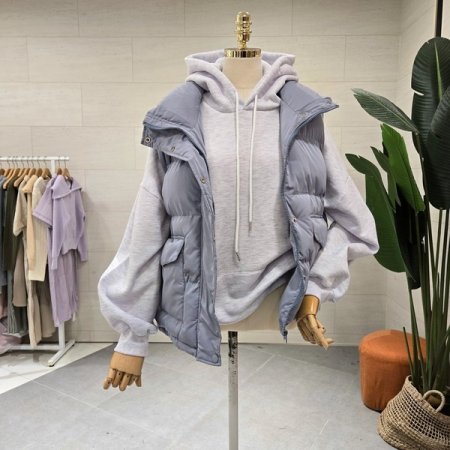 하이넥 홀리 패딩조끼