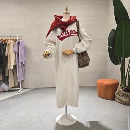 기모 에슬패치 롱원피스