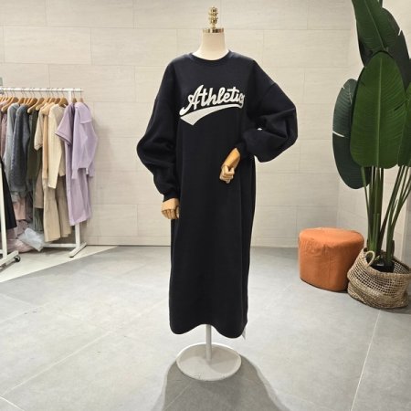 기모 에슬패치 롱 원피스