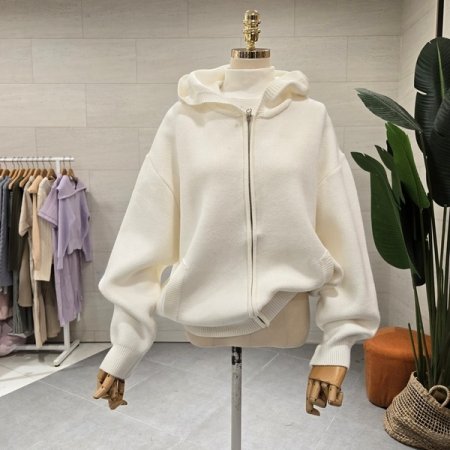 톡톡 알엔 후드니트집업