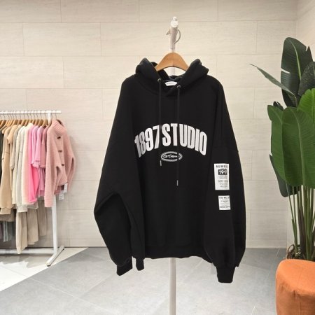 루즈핏 기모 네모후드맨투맨