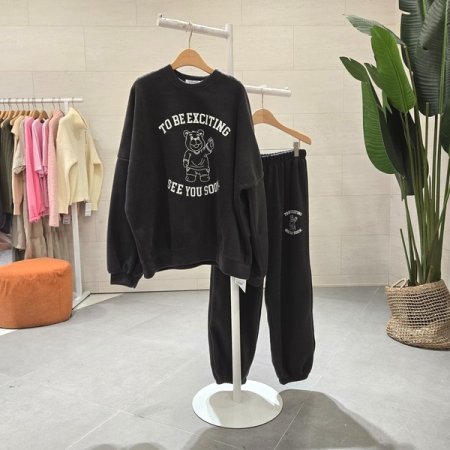 루즈핏 후리스 폴폴 조거세트