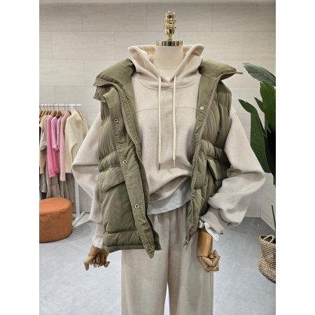 하이넥 홀리 패딩 조끼